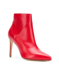 rote Leder Stiefeletten von Francesco Russo