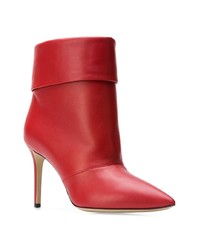 rote Leder Stiefeletten von Paul Andrew