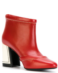 rote Leder Stiefeletten von Marni