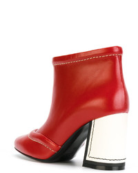 rote Leder Stiefeletten von Marni