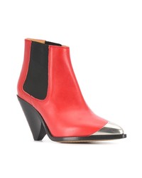 rote Leder Stiefeletten von Isabel Marant