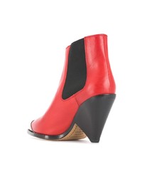 rote Leder Stiefeletten von Isabel Marant