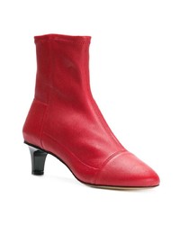 rote Leder Stiefeletten von Isabel Marant