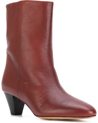 rote Leder Stiefeletten von Isabel Marant