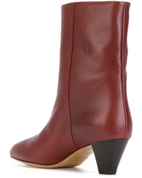 rote Leder Stiefeletten von Isabel Marant