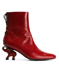 rote Leder Stiefeletten von Dorateymur