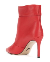 rote Leder Stiefeletten von Paul Andrew