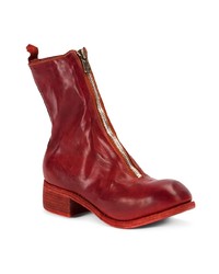 rote Leder Stiefeletten von Guidi