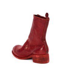 rote Leder Stiefeletten von Guidi