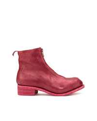 rote Leder Stiefeletten von Guidi