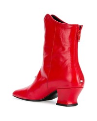 rote Leder Stiefeletten von Dorateymur