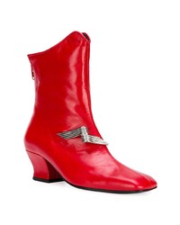 rote Leder Stiefeletten von Dorateymur