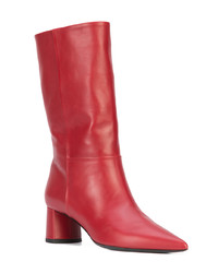 rote Leder Stiefeletten von Deimille