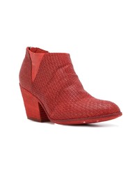 rote Leder Stiefeletten von Officine Creative