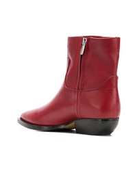 rote Leder Stiefeletten von The Seller