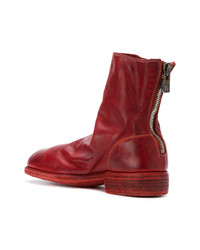 rote Leder Stiefeletten von Guidi