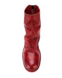 rote Leder Stiefeletten von Guidi