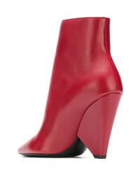 rote Leder Stiefeletten von Saint Laurent