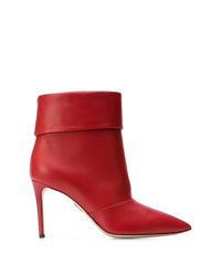 rote Leder Stiefeletten von Paul Andrew