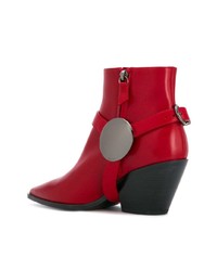 rote Leder Stiefeletten von Casadei