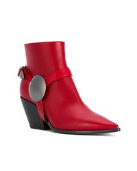 rote Leder Stiefeletten von Casadei