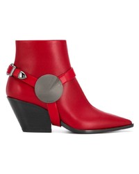 rote Leder Stiefeletten von Casadei