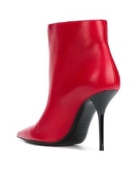 rote Leder Stiefeletten von Saint Laurent