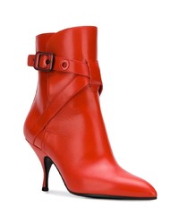 rote Leder Stiefeletten von Bottega Veneta