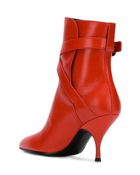 rote Leder Stiefeletten von Bottega Veneta