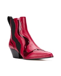 rote Leder Stiefeletten von Sergio Rossi