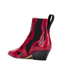 rote Leder Stiefeletten von Sergio Rossi