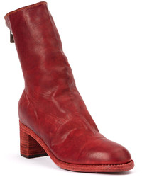 rote Leder Stiefeletten von Guidi