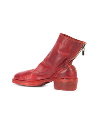 rote Leder Stiefeletten von Guidi