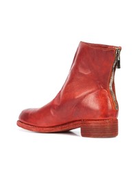 rote Leder Stiefeletten von Guidi