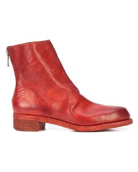 rote Leder Stiefeletten von Guidi