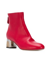 rote Leder Stiefeletten von Alexander McQueen