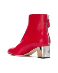 rote Leder Stiefeletten von Alexander McQueen