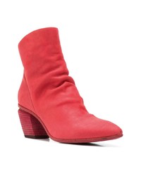 rote Leder Stiefeletten von Officine Creative