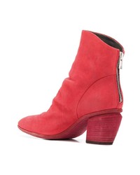 rote Leder Stiefeletten von Officine Creative