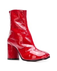 rote Leder Stiefeletten von Maison Margiela