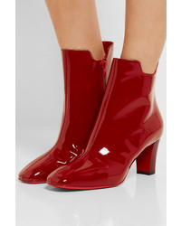 rote Leder Stiefeletten von Christian Louboutin