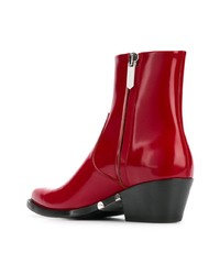 rote Leder Stiefeletten von Calvin Klein 205W39nyc