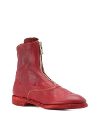 rote Leder Stiefeletten von Guidi