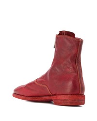 rote Leder Stiefeletten von Guidi