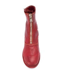 rote Leder Stiefeletten von Guidi