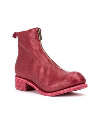 rote Leder Stiefeletten von Guidi