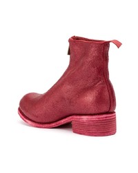 rote Leder Stiefeletten von Guidi