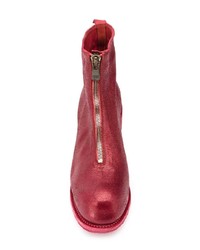 rote Leder Stiefeletten von Guidi