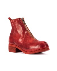 rote Leder Stiefeletten von Guidi