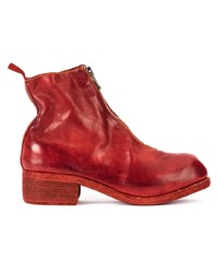 rote Leder Stiefeletten von Guidi